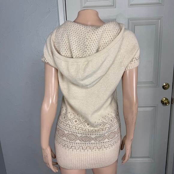 Vintage Y2K Esprit Women's sweater Large Wool Hooded Knit Tunic S/S E3-11 - Picture 6 of 10